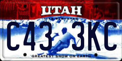 UT license plate C433KC