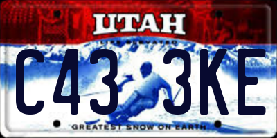 UT license plate C433KE