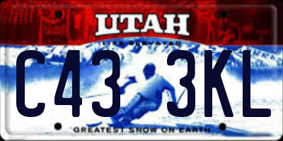 UT license plate C433KL