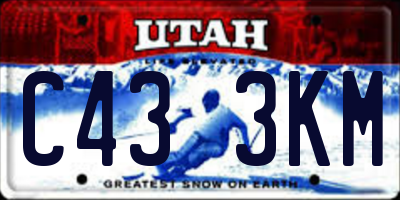 UT license plate C433KM