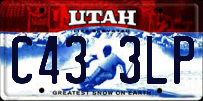 UT license plate C433LP