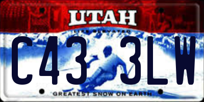 UT license plate C433LW