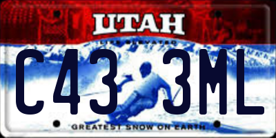 UT license plate C433ML