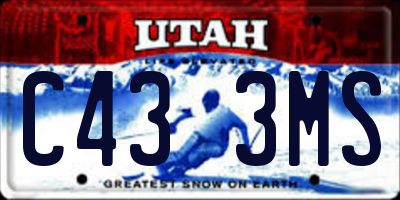 UT license plate C433MS