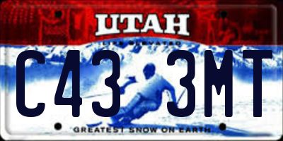 UT license plate C433MT