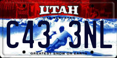 UT license plate C433NL