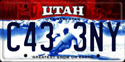 UT license plate C433NY