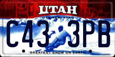 UT license plate C433PB