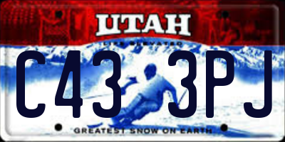 UT license plate C433PJ