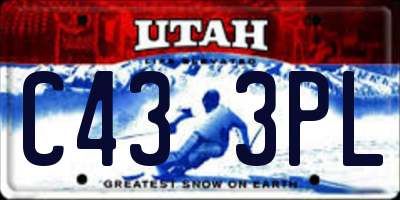 UT license plate C433PL