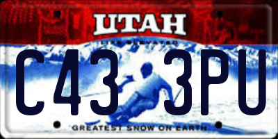 UT license plate C433PU