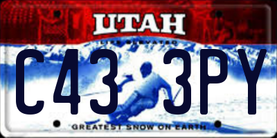 UT license plate C433PY