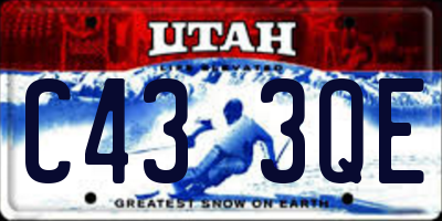 UT license plate C433QE