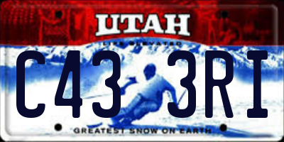 UT license plate C433RI