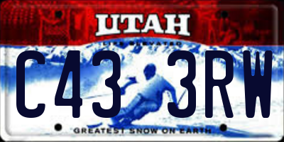 UT license plate C433RW
