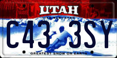 UT license plate C433SY