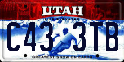 UT license plate C433TB