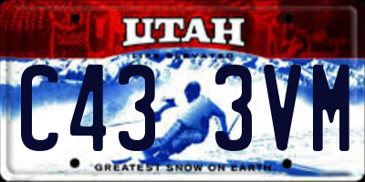 UT license plate C433VM