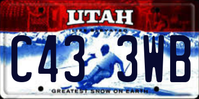 UT license plate C433WB