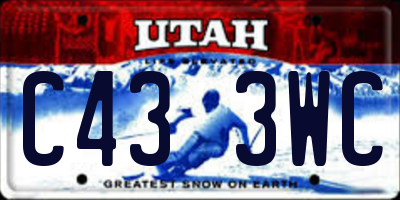 UT license plate C433WC