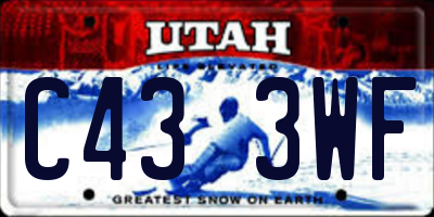 UT license plate C433WF