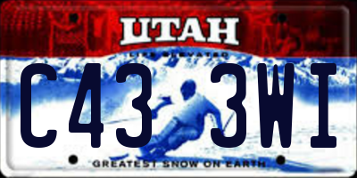 UT license plate C433WI