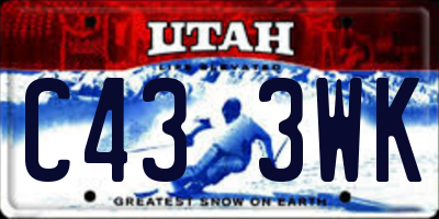 UT license plate C433WK
