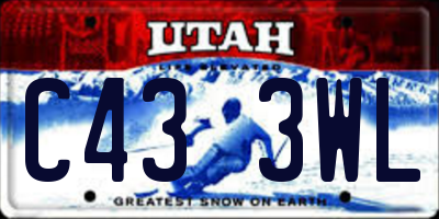 UT license plate C433WL