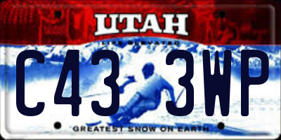 UT license plate C433WP