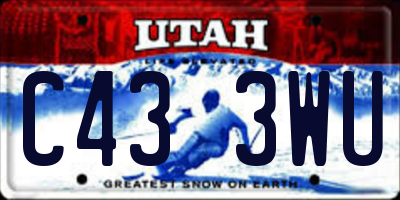 UT license plate C433WU