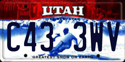 UT license plate C433WV
