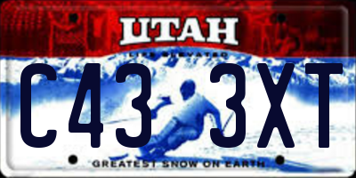 UT license plate C433XT