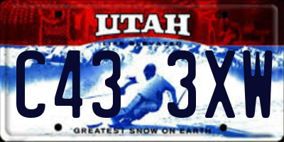 UT license plate C433XW