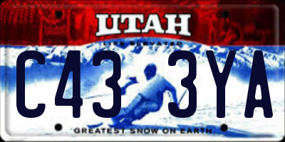 UT license plate C433YA
