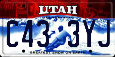 UT license plate C433YJ