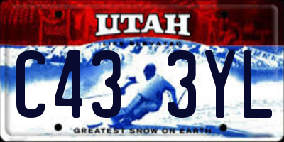 UT license plate C433YL
