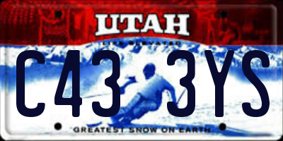 UT license plate C433YS