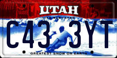 UT license plate C433YT