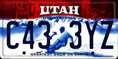 UT license plate C433YZ