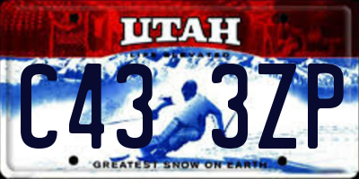 UT license plate C433ZP