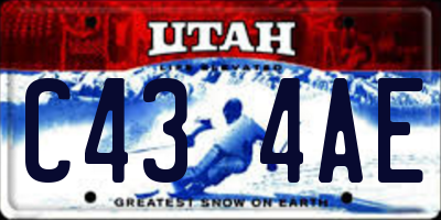 UT license plate C434AE
