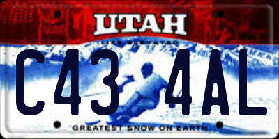 UT license plate C434AL