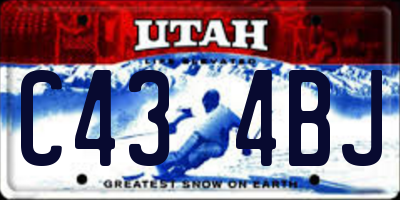 UT license plate C434BJ