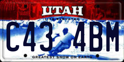 UT license plate C434BM