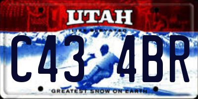 UT license plate C434BR