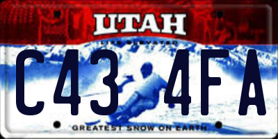 UT license plate C434FA