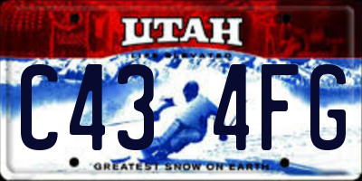 UT license plate C434FG