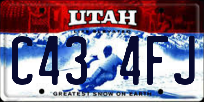 UT license plate C434FJ