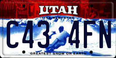 UT license plate C434FN