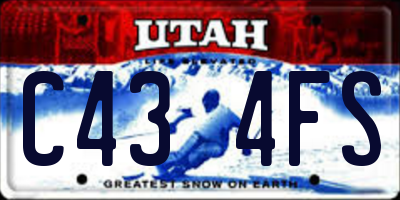 UT license plate C434FS